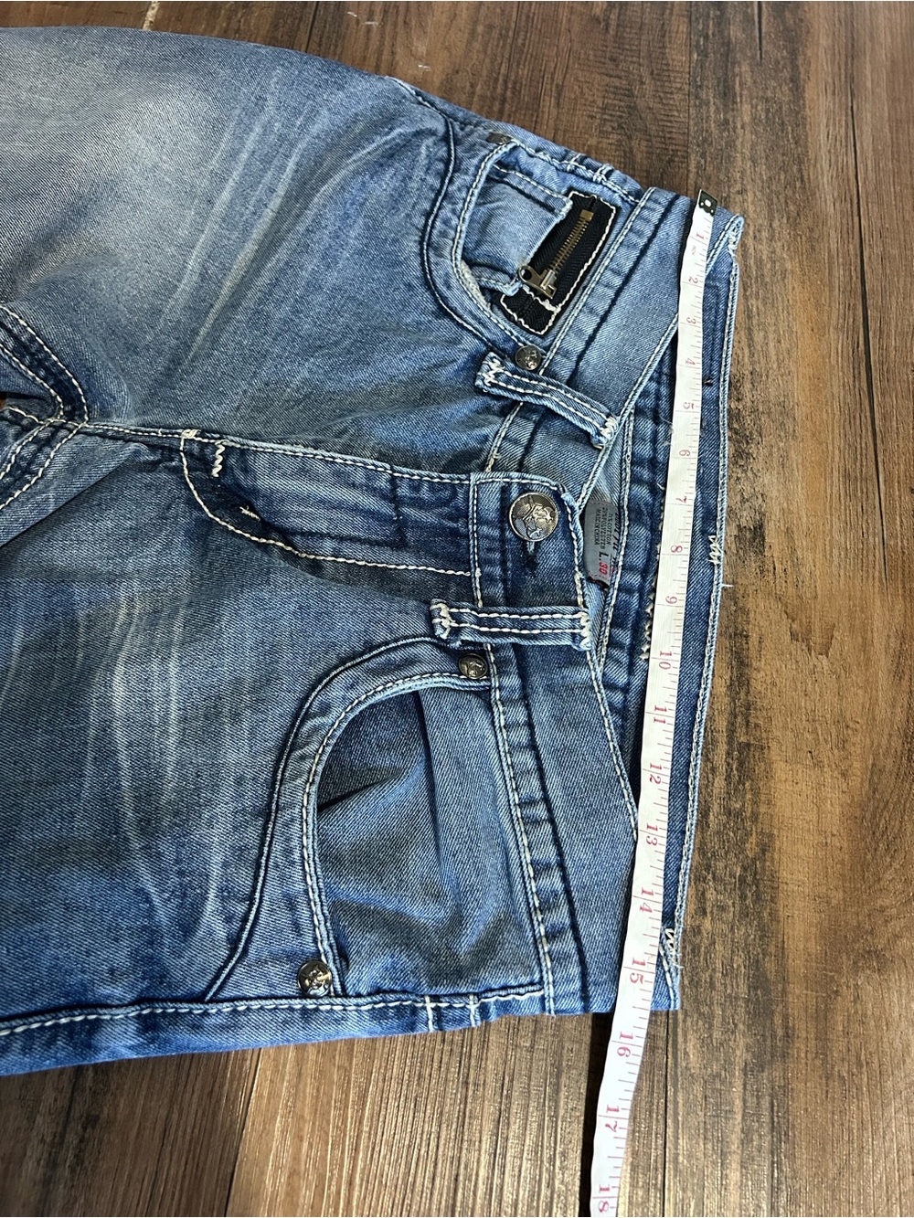 30x30 Axe & Crown Distressed Bootcut Jeans — Light Blue - Picture 6 of 7